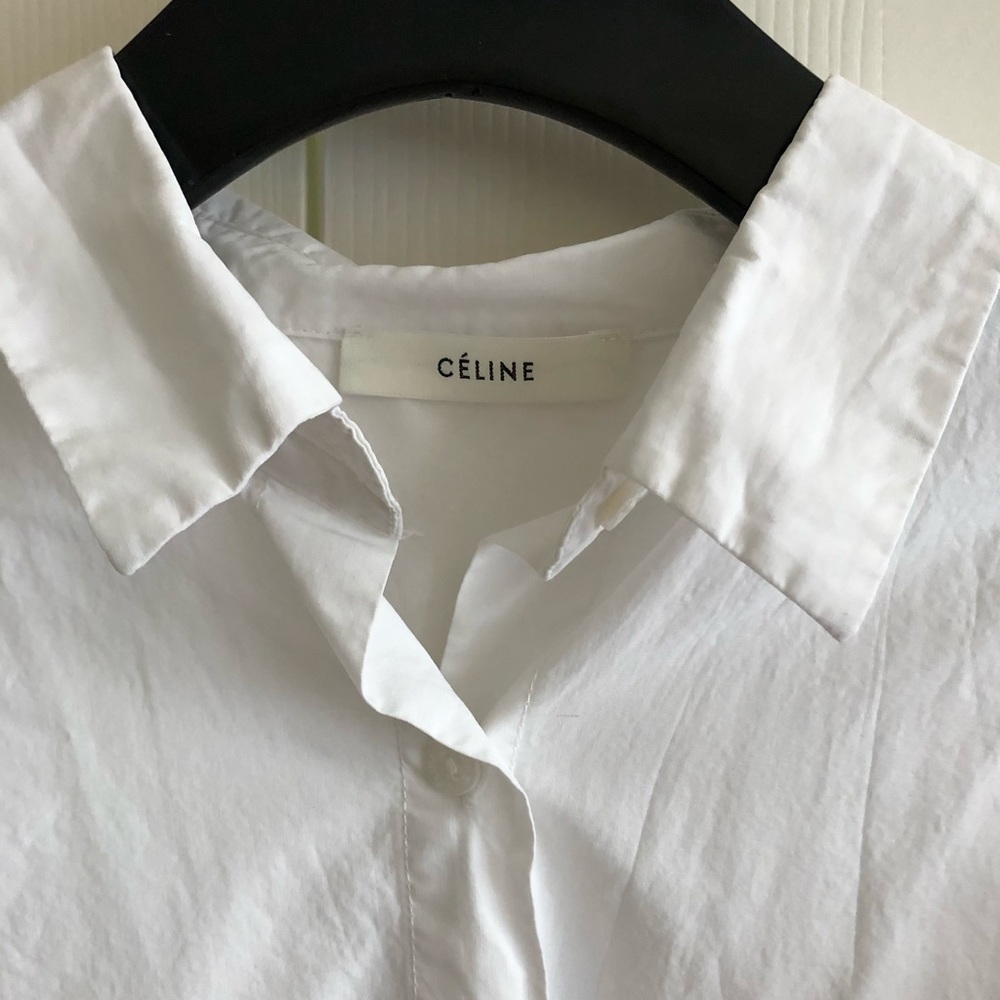 Celine button down shirt with black zipper - Picture 2 of 6
